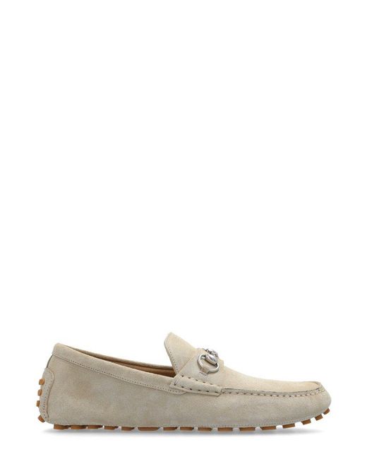 Gucci Natural Horsebit Detailed Slip-on Loafers for men