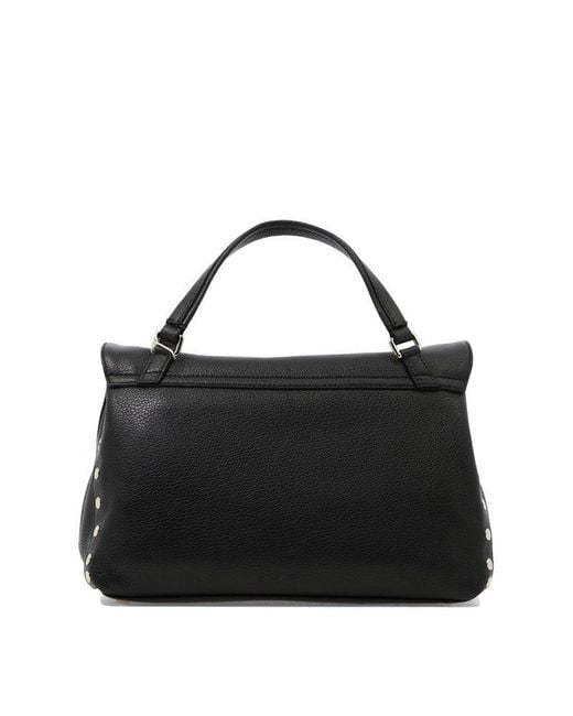 Zanellato Black Postina S Daily Foldover Top Handbag