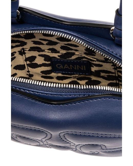 Ganni Blue 'butterfly Small' Shoulder Bag,