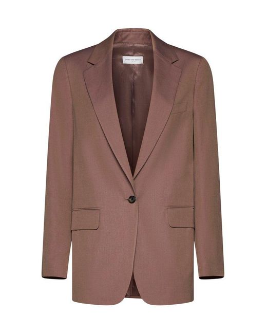 Dries Van Noten Brown Single Breasted Tailored Blazer