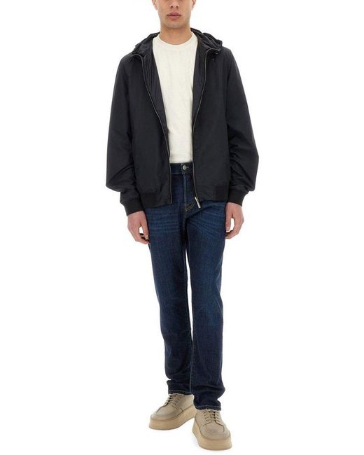 Moorer Blue Dennys Stp Hooded Jacket for men