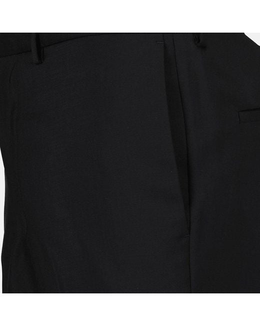 Prada Black Mid-rise Triangle-logo Tailored Trousers for men