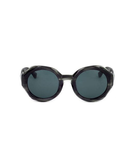 Linda Farrow Black X Dries Van Noten Round Frame Sunglasses
