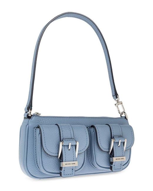 MICHAEL Michael Kors Blue Zoe Small Pebbled Pouch