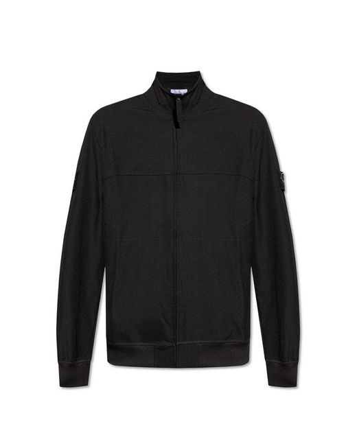 Stone Island Black Zip-Up Sweatshirt for men