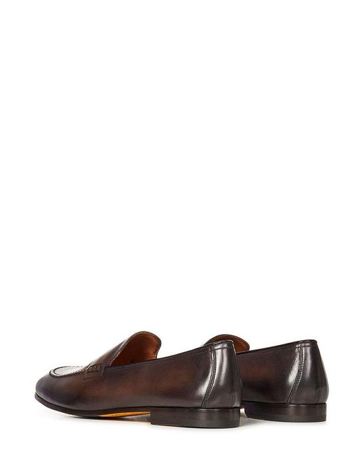 Doucal's Brown Penny-Slot Slip-On Loafers for men