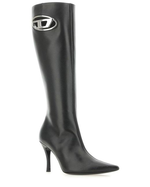 DIESEL Black D-venus Bht Logo Plaque Boots