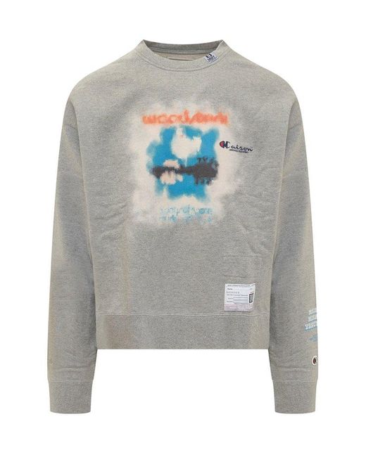 Maison Mihara Yasuhiro Logo-printed Crewneck Sweatshirt in Grey