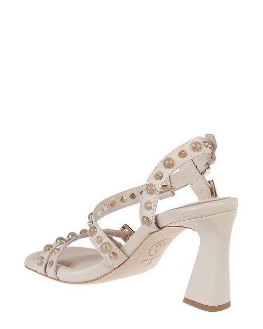 Ash White Lennox Bead-embellished Sandals