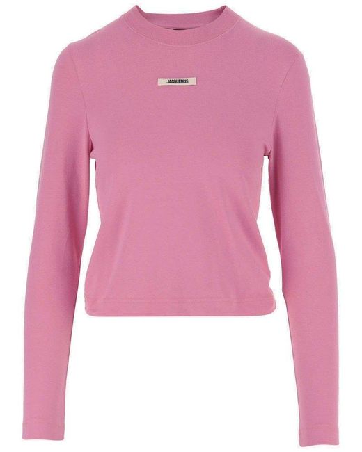 Jacquemus Pink Le T-shirt Gros Grain Ches Longues