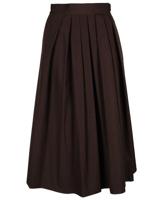 Aspesi Black Flared Midi Skirt