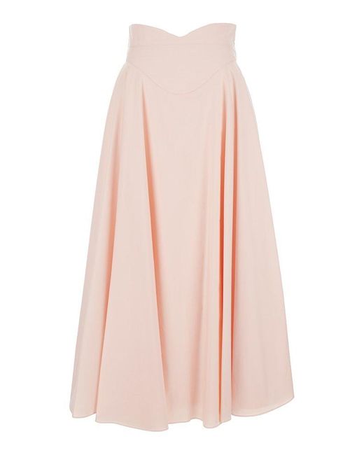 Alexander McQueen Pink Long High-Waisted Skirt With Pleated Design In