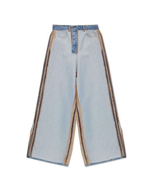 Vetements Blue Jeans With Inside-out Effect,
