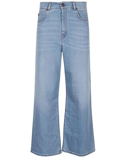 Weekend by Maxmara Blue Relaxed-fit Cropped Jeans