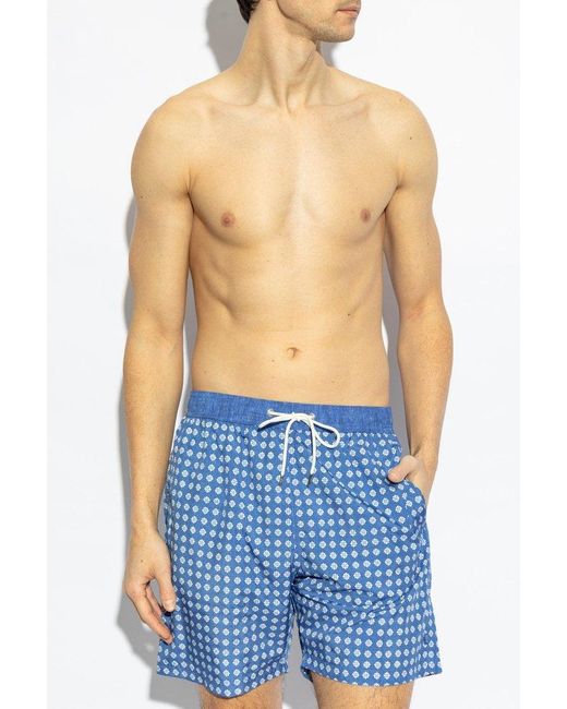 Paul & Shark Blue Nautical Print Swimwear for men
