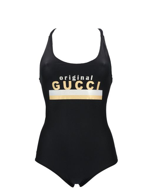 Gucci Black "original " Print Swimsuit