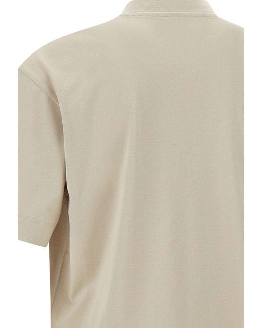 Emporio Armani White Gradient-Effect Stripe Embroidered Asv Oversized Jersey T-Shirt for men
