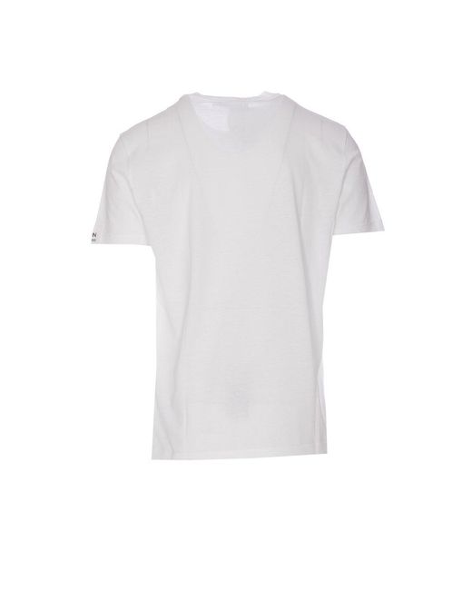 Dolce & Gabbana White Logo Printed Crewneck T-shirt for men