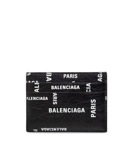 Balenciaga Black Leather Card Case for men