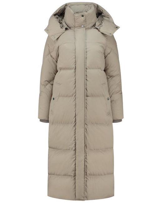 Woolrich Natural Aurora Hooded Padded Coat