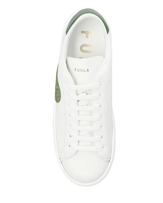 Furla White Joy Lace-up Sneakers