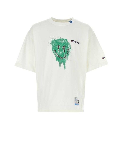 Maison Mihara Yasuhiro White Graphic-printed Crewneck T-shirt for men