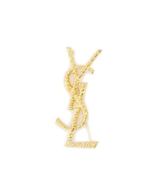 Saint Laurent Metallic Cassandre Brooch