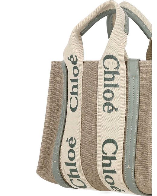 Chloé Metallic Woody Small Tote Bag
