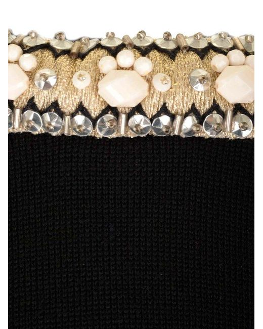Valentino Black Embellished Crewneck Knitted Top