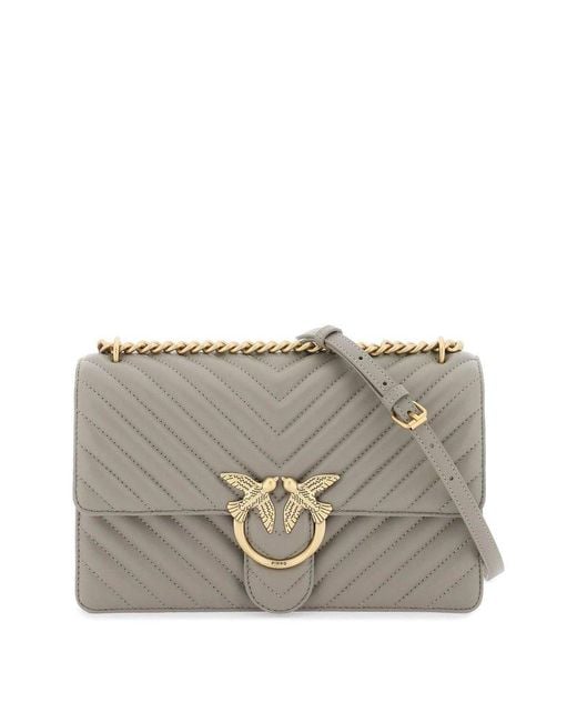 Pinko Gray Chevron Quilted 'classic Love Bag One'