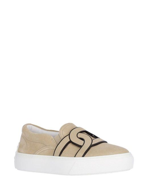 Tod's Natural Kate Round Toe Slip-on Sneakers for men