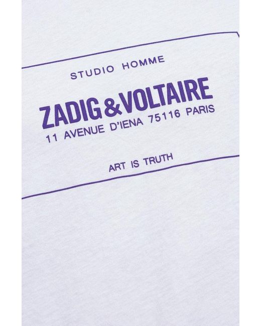 Zadig & Voltaire White 'ted' T-shirt With Logo, for men
