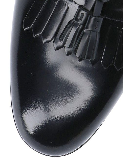 Gucci Black Logo Printed Tassel-detailed Loafers for men