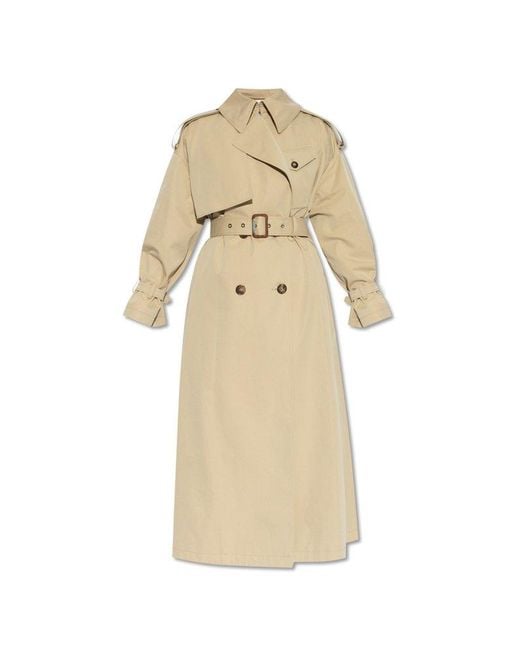 Alexander McQueen Natural Double-breasted Trench Coat,