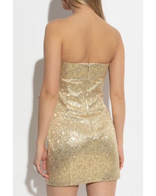 DSquared² Natural Short Dress With Bare Shoulders,
