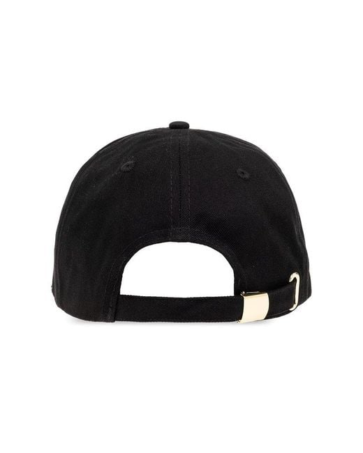 Versace Black Baseball Cap With Logo for men