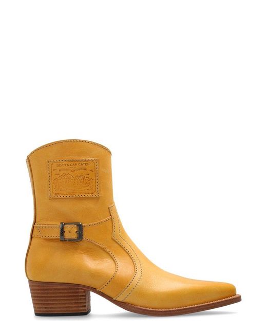 DSquared² Brown Logo Patch Cowboy Boots for men