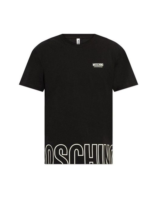 Moschino Black T-Shirt From The Underwear Line for men