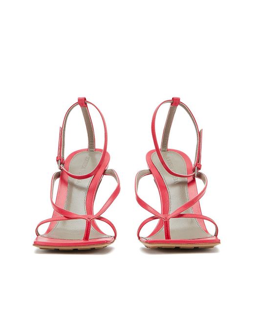 Bottega Veneta Leather Stretch Sandals in Pink - Save 12% - Lyst