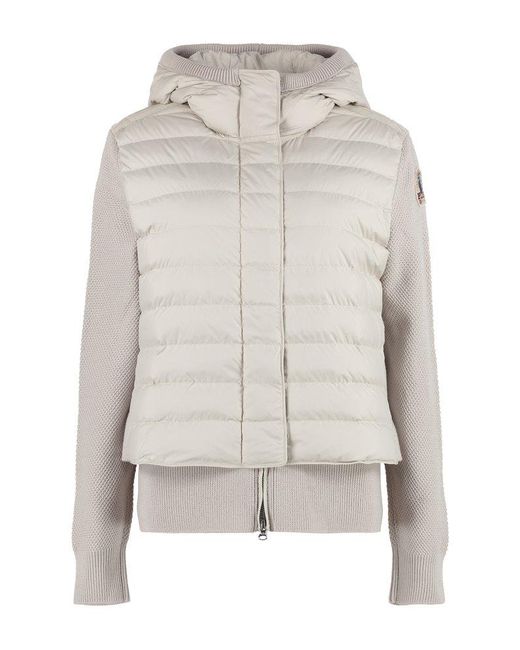 Parajumpers White Nina Knit Jacket With Padded Panels