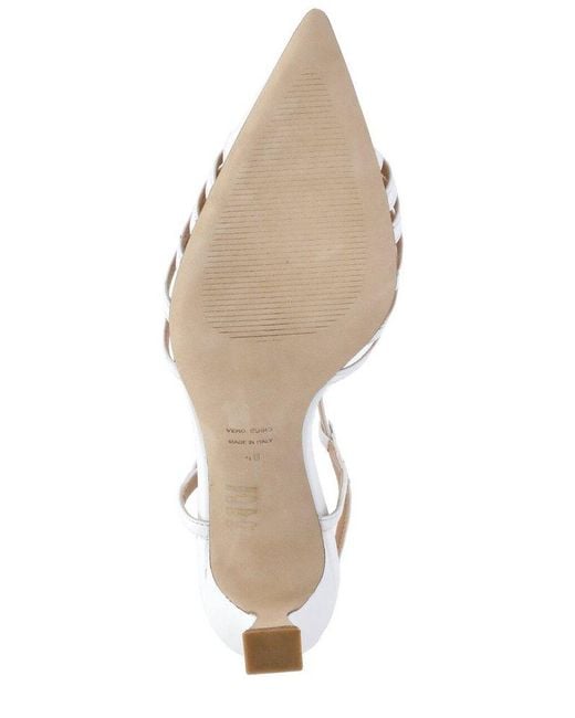 Julie Dee White Strappy Slingback Sandals