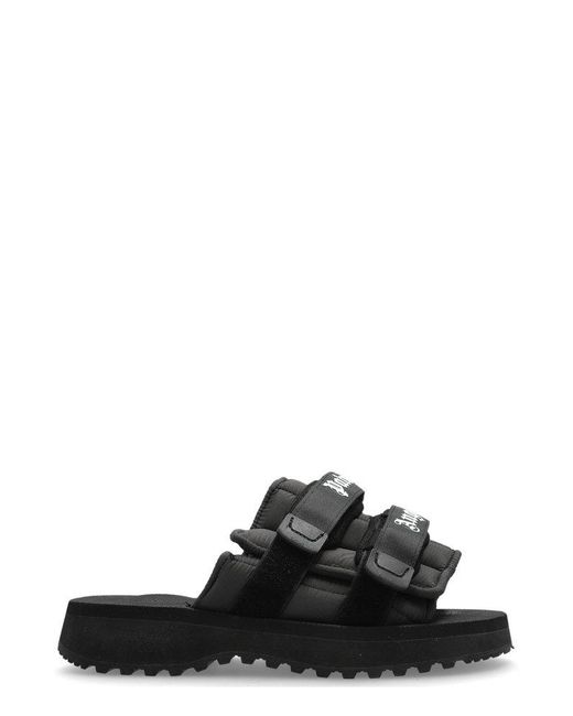 Palm Angels Black Slides With Logo