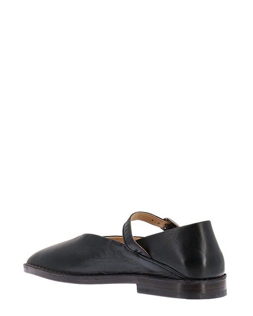 Lemaire Black Buckled Square Toe Shoes