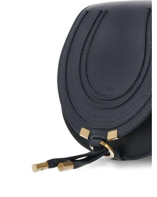 Chloé Blue Elephant Leather Small Saddle Shoulder Bag Fall/Winter 2023