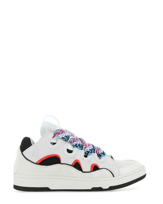 Lanvin Leather Curb Chunky Low-top Sneakers in White for Men | Lyst