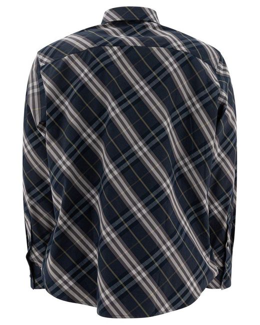 Burberry Blue Checkered Design Shirt For for men