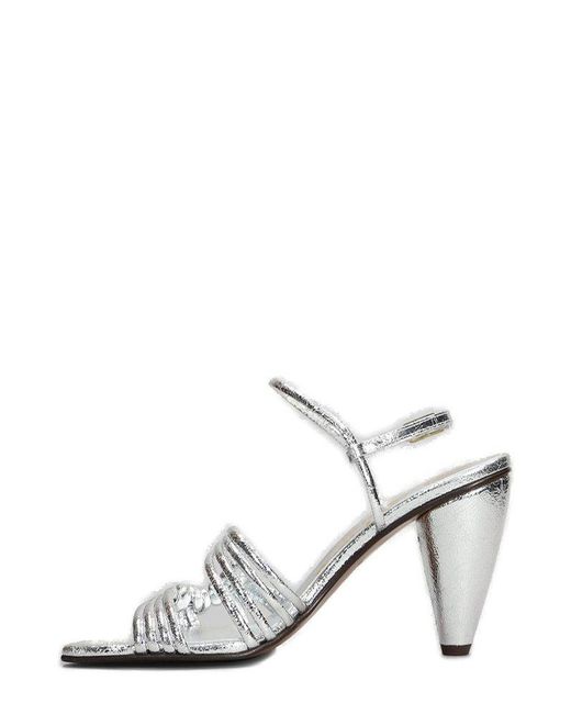 Vivienne Westwood White Metallic Effect Knotted Sandals