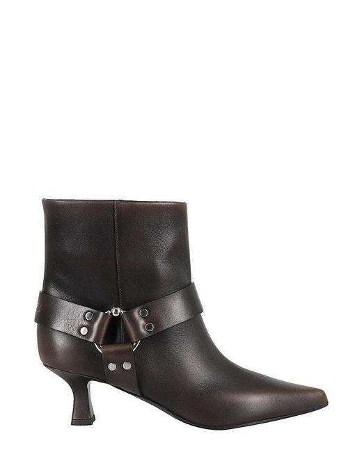 3Juin Black Kitten Heel Ankle Boots