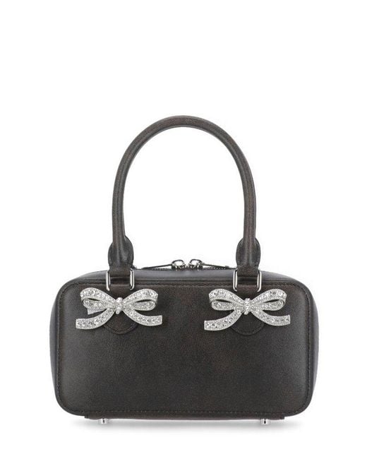 Self-Portrait Black Zip-Up Mini Tote Bag