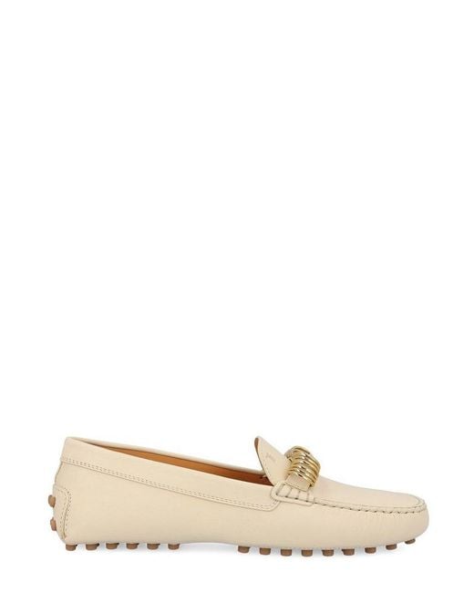 Tod's Natural Ring Embellished Loafers